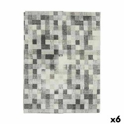 Tablecloth Kinvara CUADROS-G Grey Thin canvas 140 x 180 cm Anti-stain Frames (6 Units)