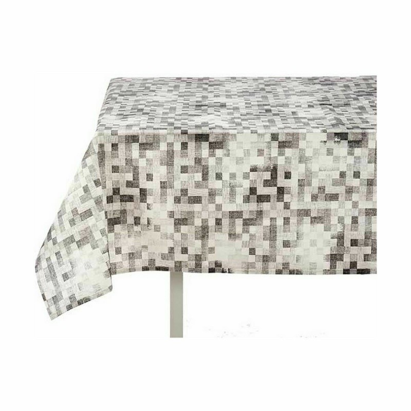 Nappe Kinvara CUADROS-G Gris toile 140 x 180 cm Antitaches Carreaux (6 Unités)