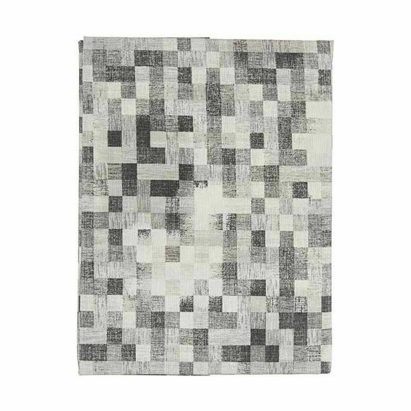 Tablecloth Kinvara CUADROS-G Grey Thin canvas 140 x 180 cm Anti-stain Frames (6 Units)