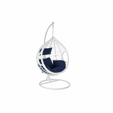 Hängender Gartenstuhl DKD Home Decor Marineblau Weiß Aluminium Synthetischer Rattan 90 x 70 x 110 cm (107 x 107 x 198 cm)