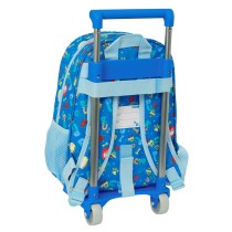 School Rucksack with Wheels The Paw Patrol Pups rule Blue 26 x 34 x 11 cm