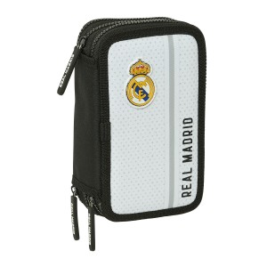 Dreifaches Federmäppchen Real Madrid C.F. Weiß Grau 12,5 x 19,5 x 5,5 cm 36 Stücke