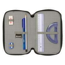 Triple Pencil Case Real Madrid C.F. White Grey 12,5 x 19,5 x 5,5 cm 36 Pieces