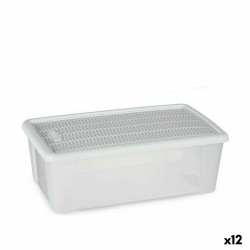 Aufbewahrungsbox mit Deckel Stefanplast Elegance Weiß Kunststoff 5 L 19,5 x 11,5 x 33 cm (12 Stück)