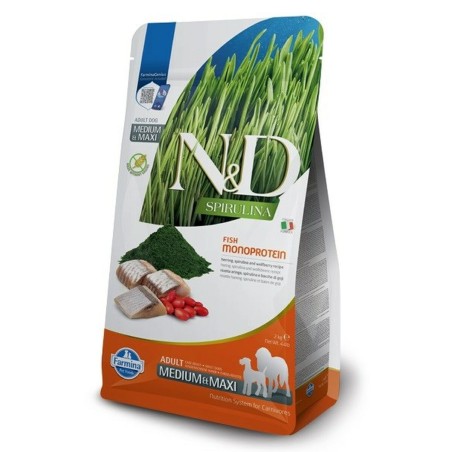 Fodder Farmina N&D Adult Fish Lamb 7 kg Spirulina