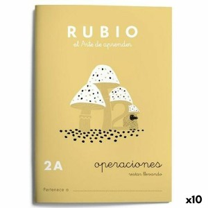 Maths exercise book Rubio Nº2A A5 Spanish 20 Sheets (10 Units)