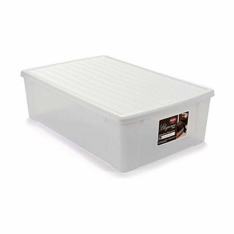 Storage Box with Lid Stefanplast Elegance White Plastic 38,5 x 17 x 59,5 cm (6 Units)