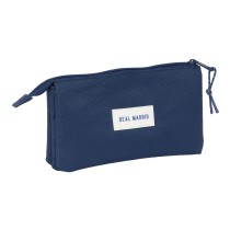 Trousse Fourre-Tout Triple Real Madrid C.F. Blue marine 22 x 12 x 3 cm