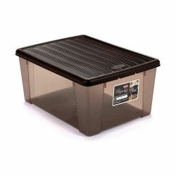 Boîte de rangement avec couvercle Stefanplast Elegance Marron Plastique 15 L 29 x 17 x 39 cm (6 Unités)