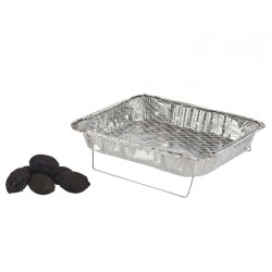 Einweg-Grill Aluminium Holzkohle 23,5 x 6 x 30,5 cm (12 Stück)