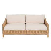 Garden sofa Natural Mango wood Foam Natural Fibre 180 x 86 x 80 cm