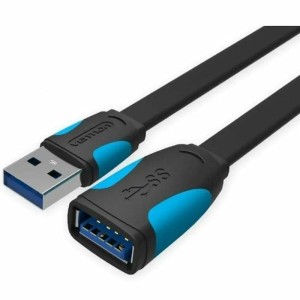 Verlängerungskabel mit USB Vention VAS-A13-B200 Schwarz 2 m (1 Stück)