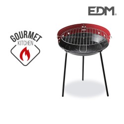 Barbecue à Charbon sur Pied EDM 73832 Rouge/Noir Fer Ø 33 x 45 cm