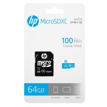 Micro SD Memory Card with Adaptor HP HP-MSDCWAU1-64GB 16 GB 64 GB Class 10 100 Mb/s