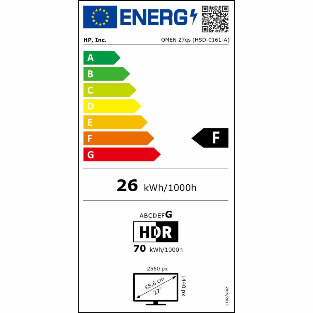 Écran HP 780J4E9ABB 27" IPS Flicker free 240 Hz