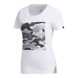 Damen Kurzarm-T-Shirt Adidas Boxed Camo Weiß