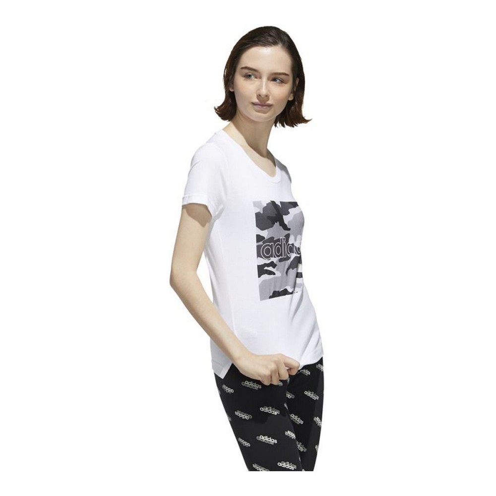 Damen Kurzarm-T-Shirt Adidas Boxed Camo Weiß