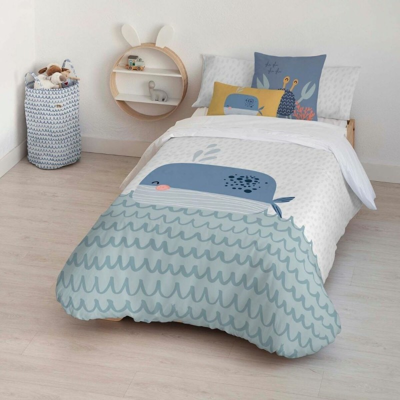 Parure de couette Kids&Cotton Malu Big Bleu 155 x 220 cm