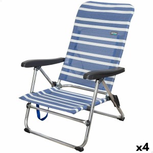 Gepolsterte Campingstuhl Aktive Mykonos Gestreift 47 x 85 x 50 cm (4 Stück)