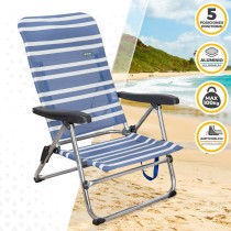 Chaise Pliante Aktive Mykonos A rayures 47 x 85 x 50 cm (4 Unités)