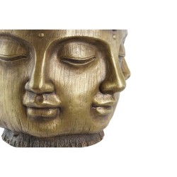 Planter DKD Home Decor Golden Wood Magnesium Circular Buddha Oriental 34 x 34 x 30 cm 30 x 34 x 30 cm