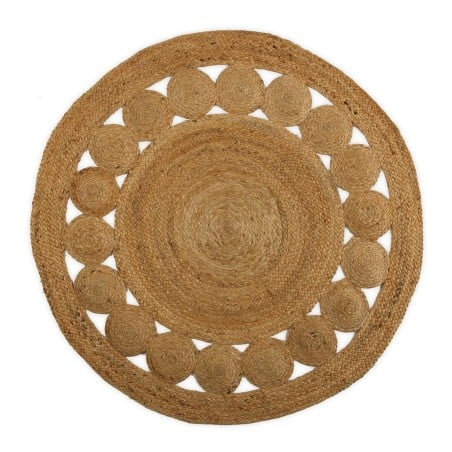 Tapis Versa Ø 120 cm Cercles Rotin Jute