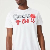 Men’s Short Sleeve T-Shirt New Era NBA Infill Graphic Chicago Bulls White