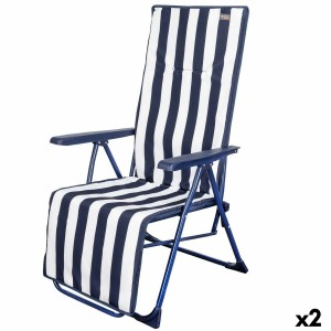 Solseng Aktive Weiß Marineblau Neigbar Gestreift 147 x 70 x 48 cm (2 Stück)