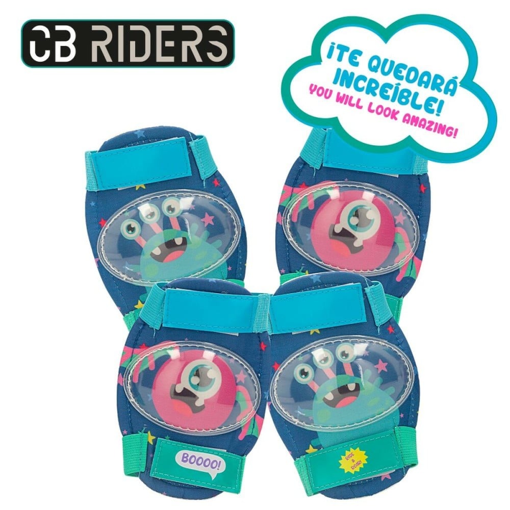 Kit Casque et Genouillères Colorbaby Monstre (4 Unités)