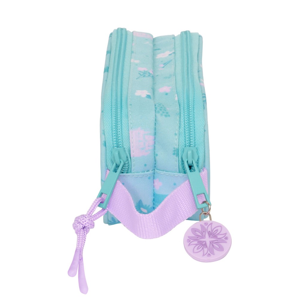 Trousse Fourre-Tout Double Frozen Hello spring Bleu clair 21 x 8 x 6 cm