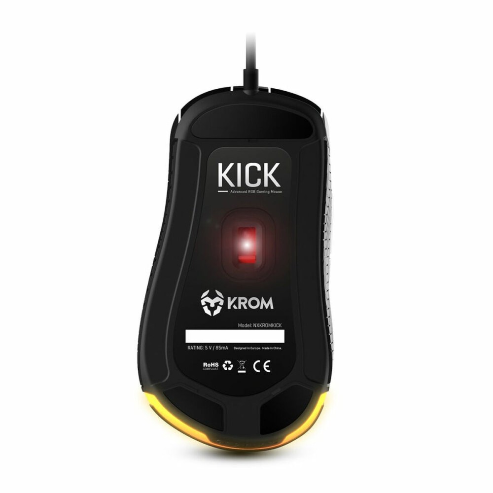 Mouse Krom Kick Black 6200 dpi 12000 dpi RGB