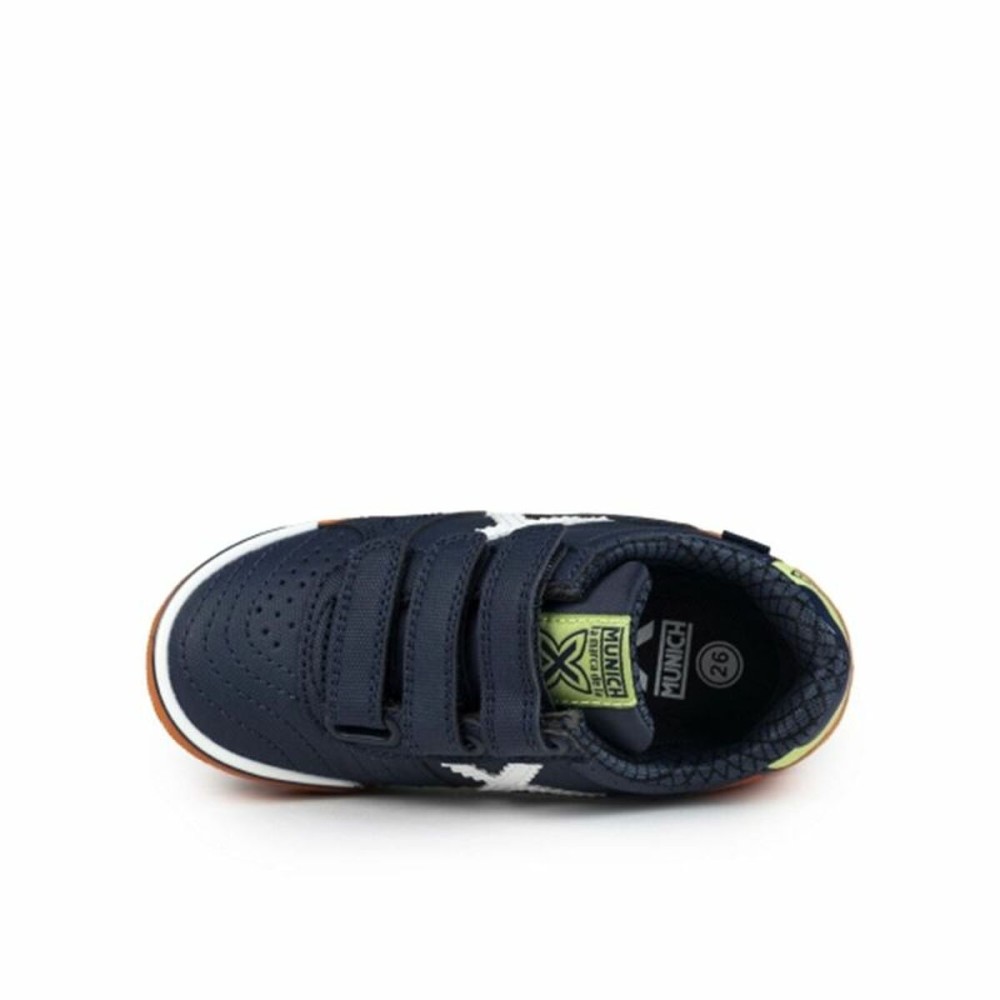 Children's Indoor Football Shoes Munich G-3 Kid Vco Profit Blue Navy Blue