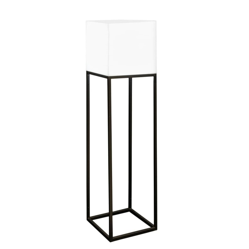 Floor Lamp Block White Grey Polyethylene Steel 38 x 38 x 155 cm