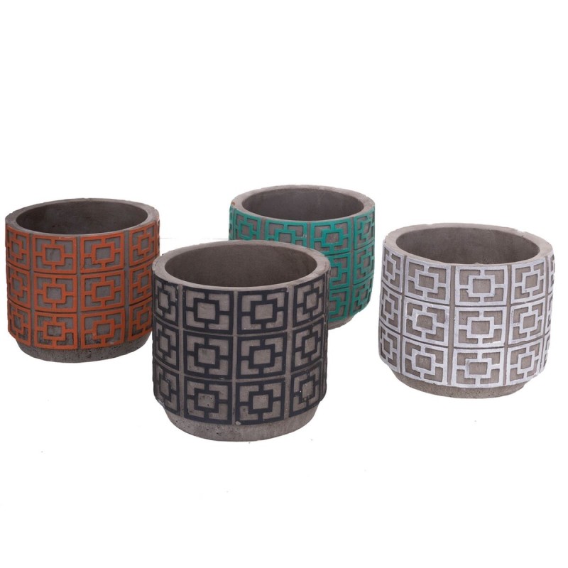 Set of Planters Fiore Cement 14 x 14 x 12 cm (4 Units)