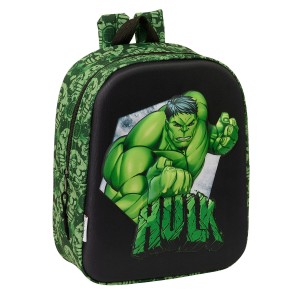 Schulrucksack Hulk Schwarz grün 22 x 27 x 10 cm 3D