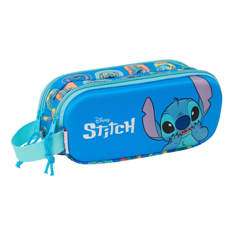 Zweifaches Mehrzweck-Etui Lilo & Stitch Blau 21 x 8 x 6 cm 3D