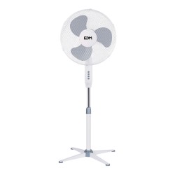 Ventilateur sur Pied EDM Blanc Gris 45 W