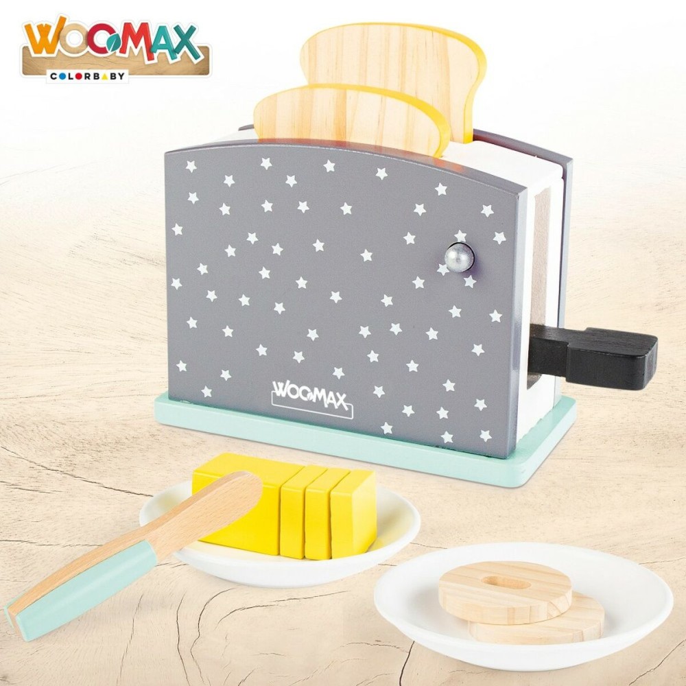 Toy toaster Woomax 8 Pieces 19,5 x 12,5 x 8 cm (4 Units)