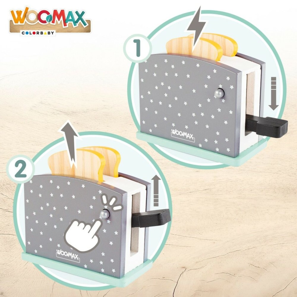 Toy toaster Woomax 8 Pieces 19,5 x 12,5 x 8 cm (4 Units)