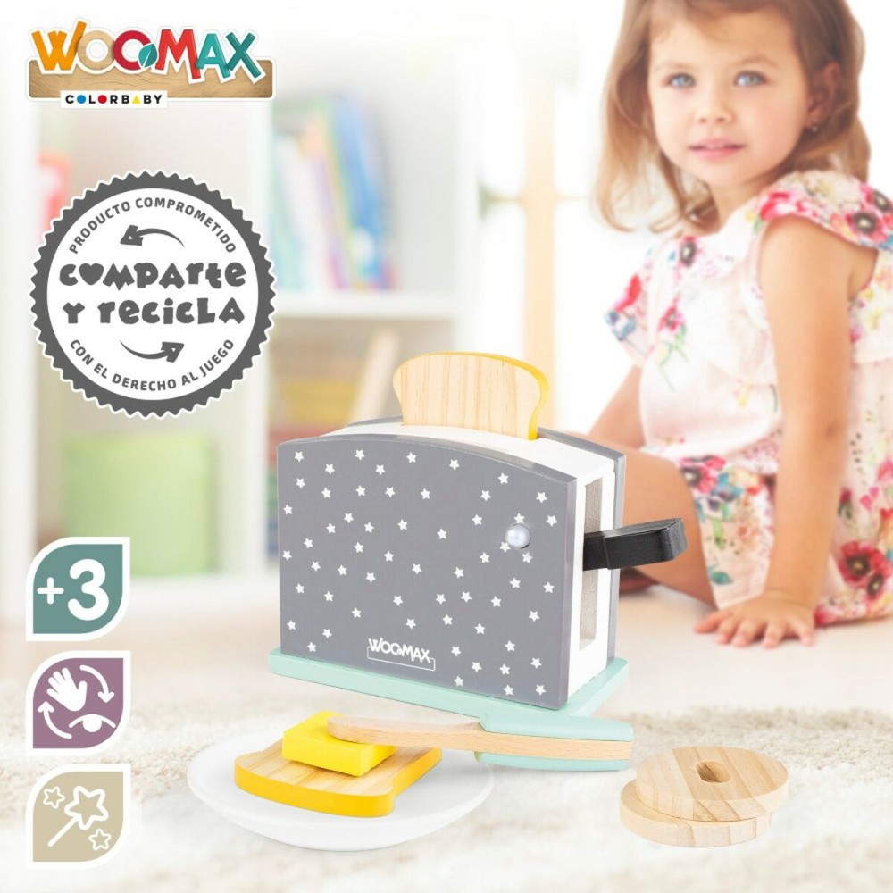 Toy toaster Woomax 8 Pieces 19,5 x 12,5 x 8 cm (4 Units)