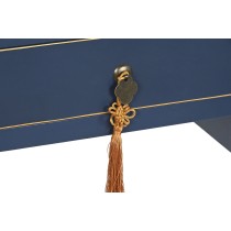 Desk DKD Home Decor Blue Golden Metal Pinewood MDF Wood 110 x 35 x 78 cm