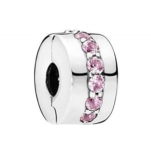 Pendentif Femme Pandora PINK SPARKLING ROW CLIP