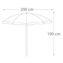 Parasol Aktive 200 x 190 x 200 cm (12 Unités)