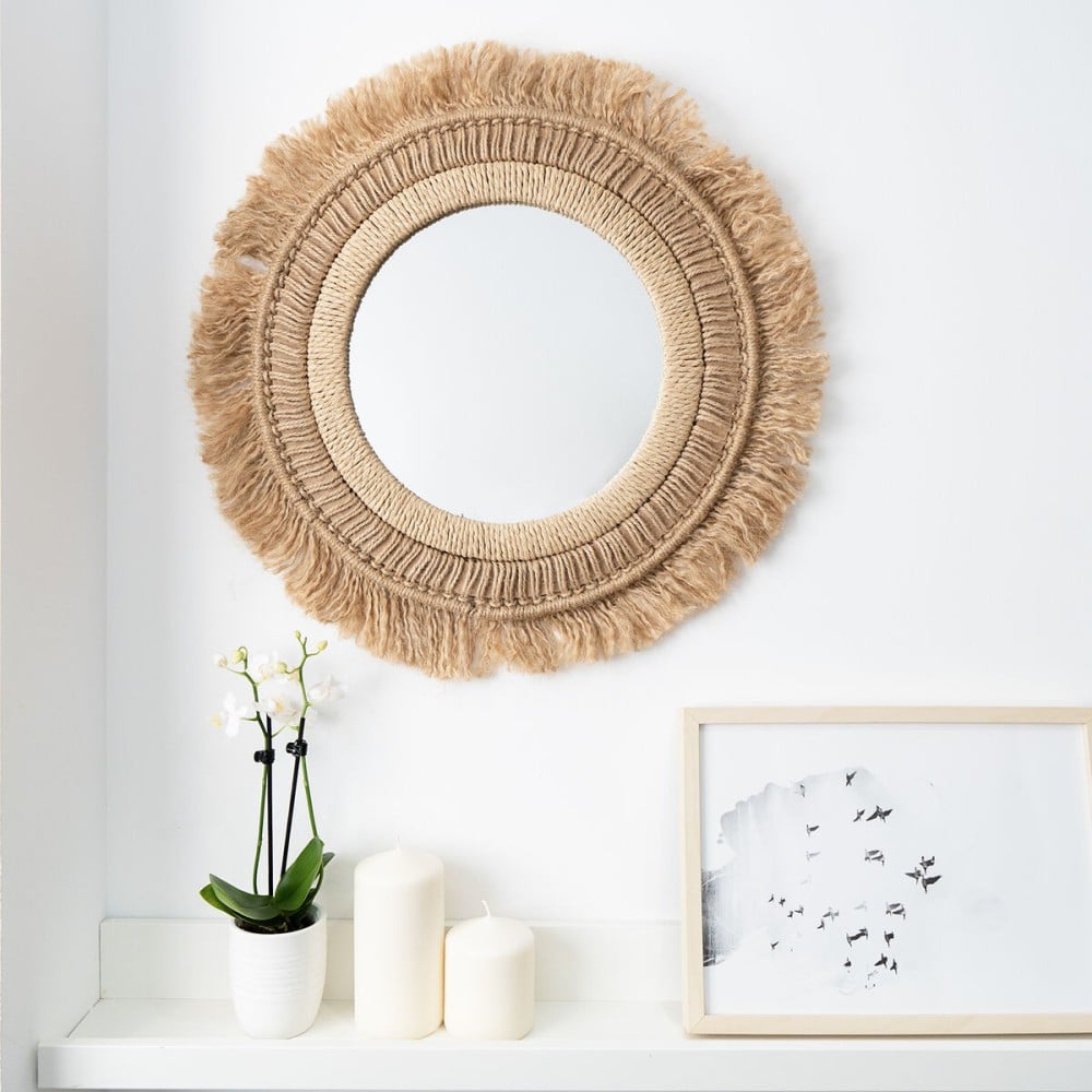 Wall mirror Vinthera Moa Jute Natural (4 Units)