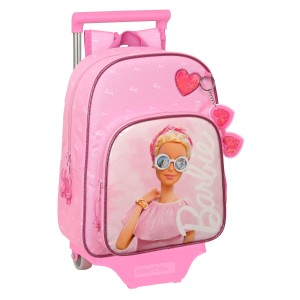 Cartable à roulettes Barbie Girl Rose 26 x 34 x 11 cm