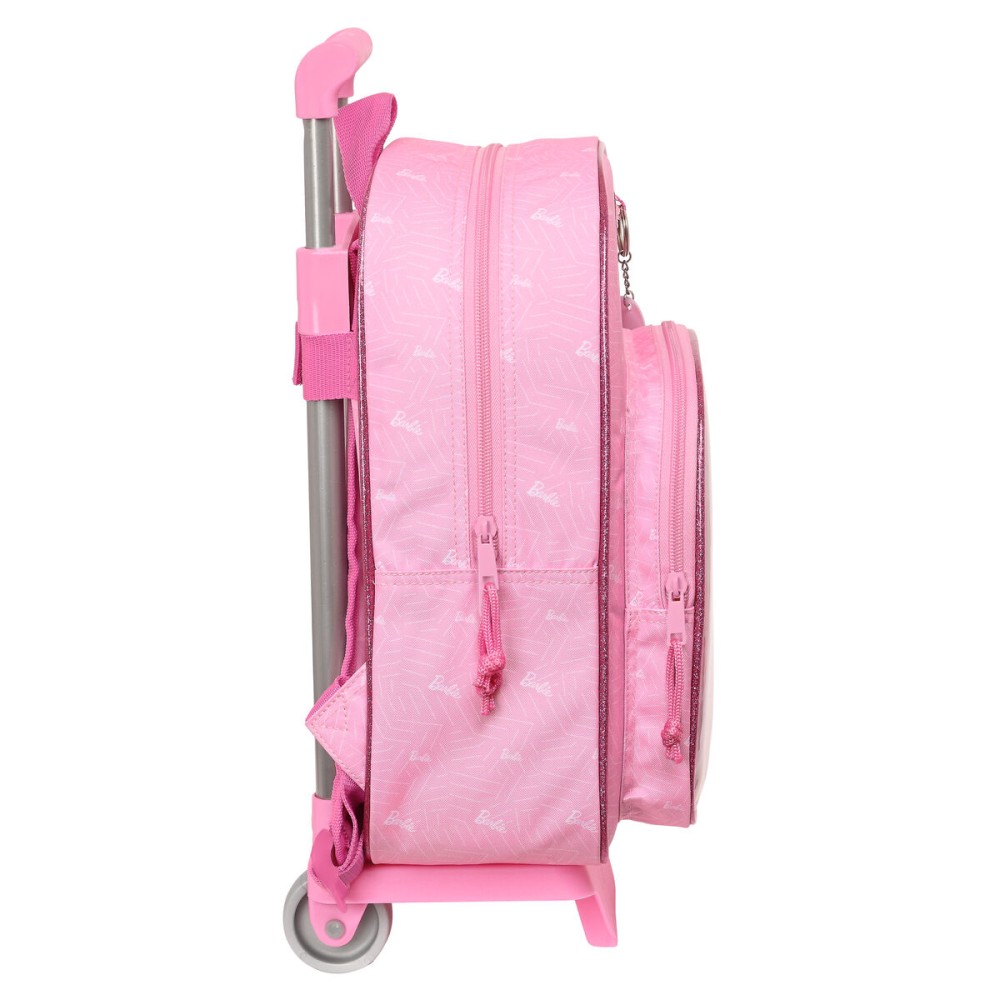 School Rucksack with Wheels Barbie Girl Pink 26 x 34 x 11 cm