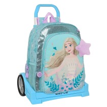 School Rucksack with Wheels Frozen Hello spring Blue 33 x 42 x 14 cm