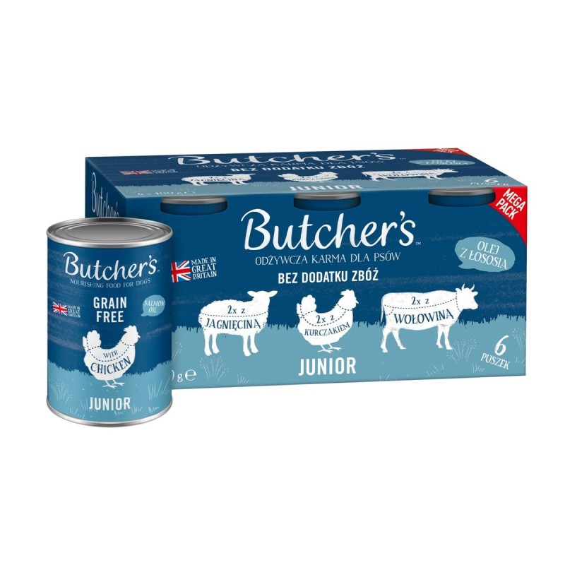 Nassfutter Butcher's Original Junior Mega pack mix Huhn 6 x 400 g