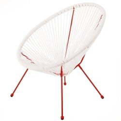 Chaise de jardin Acapulco 73 x 80 x 85 cm Rouge Blanc Rotin