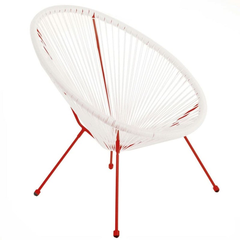 Chaise de jardin Acapulco 73 x 80 x 85 cm Rouge Blanc Rotin